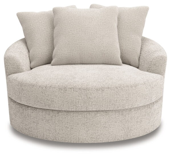 Cuddle Plush - Arctic - Oversized Swivel Accent Chair - Image 2
