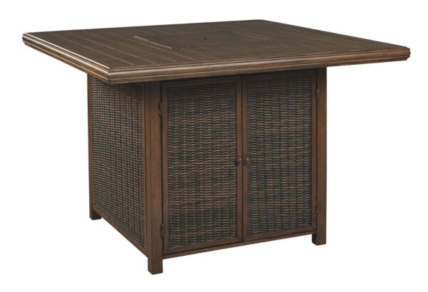 Paradise Trail - Medium Brown - Square Bar Table w/Fire Pit - Image 4