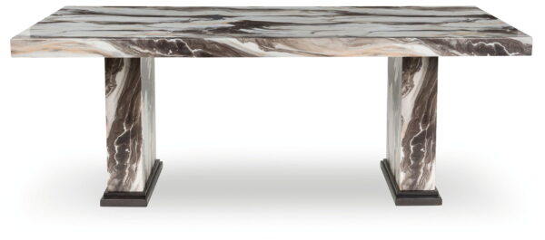 Jeshina - Dark Brown / Beige - Dining Table - Image 4