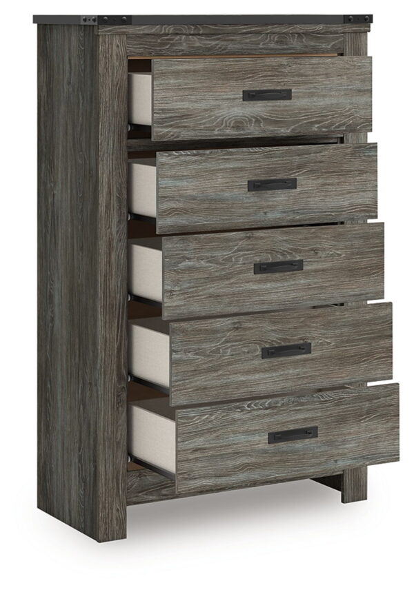 Frandern - Gray - Five Drawer Chest - Image 4