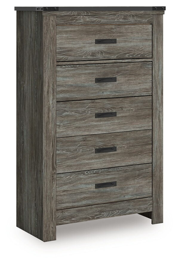 Frandern - Gray - Five Drawer Chest - Image 2