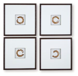 Dallbourne - White / Gold Finish - Wall Art Set (Set of 4)