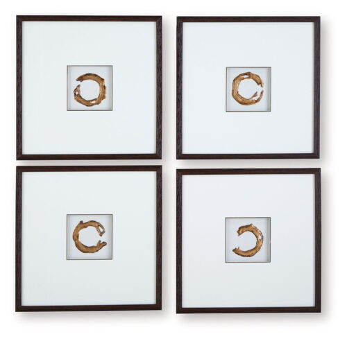 Dallbourne - White / Gold Finish - Wall Art Set (Set of 4)