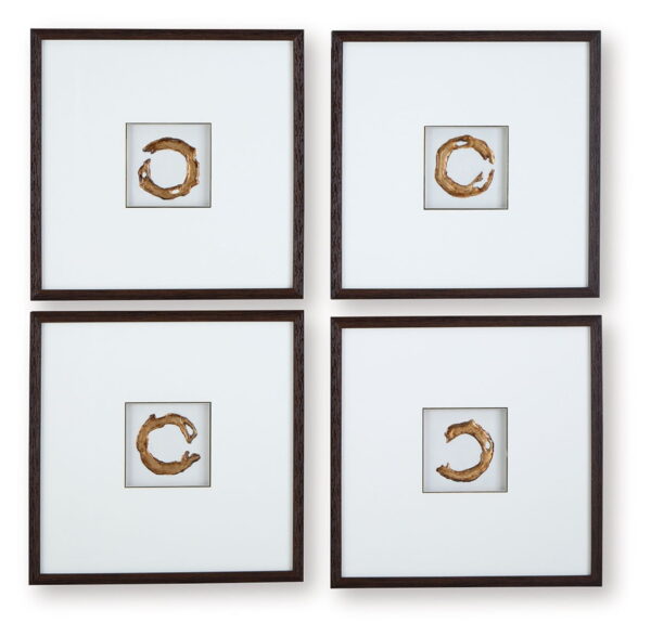 Dallbourne - White / Gold Finish - Wall Art Set (Set of 4)