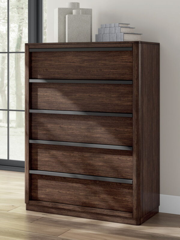 Dilenno - Dark Brown - Five Drawer Chest - Image 4