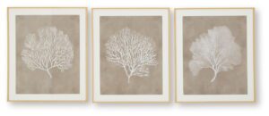 Hendridge - Taupe / White - Wall Art Set (Set of 3)