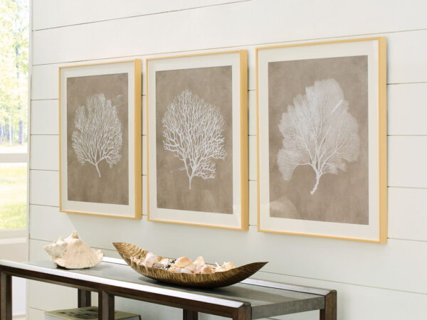 Hendridge - Taupe / White - Wall Art Set (Set of 3) - Image 3