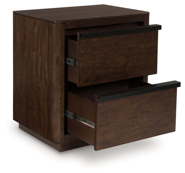 Dilenno - Dark Brown - Two Drawer Night Stand - Image 2