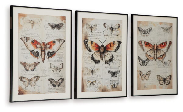 Jossletts - Orange / Black / Ivory - Wall Art Set (Set of 3) - Image 2