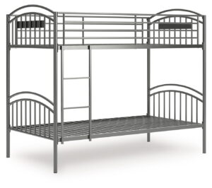 Lanceburg - Gray - Twin/Twin Bunk Bed With Ladder