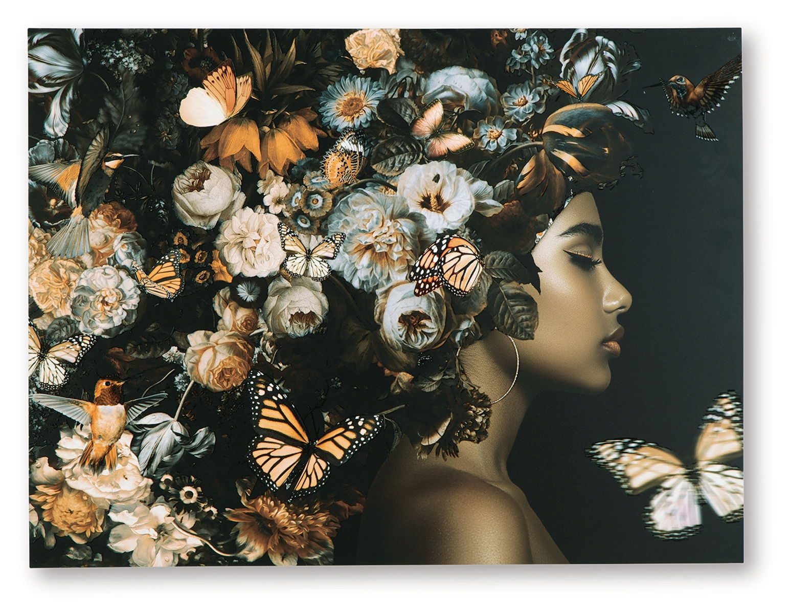 Valfer - Orange / Black / White - Wall Art