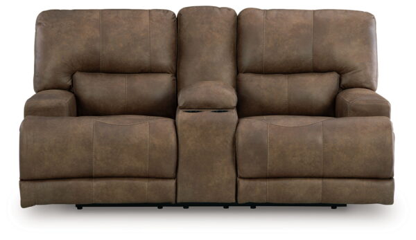 Beckley Place - Earth - Power Reclining Loveseat With Console / Adjustable Headrest - Image 2