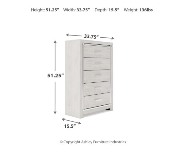 Altyra - White - Five Drawer Chest - Image 3