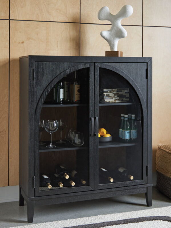 Armenleigh - Black / Brown - Bar Cabinet - Image 4