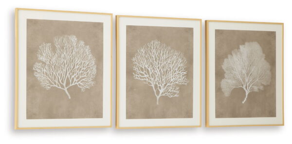 Hendridge - Taupe / White - Wall Art Set (Set of 3) - Image 2