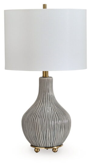 Judlen - Gray / Gold Finish - Ceramic Table Lamp