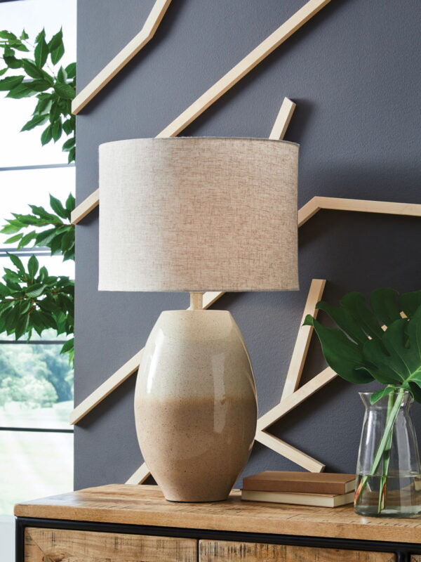 Linas - Cream / Beige - Metal Table Lamp - Image 2