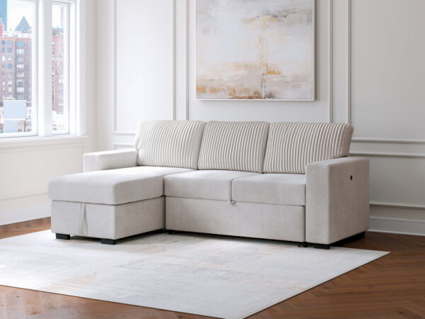 Wohlen - Alloy - 2-Piece Sectional With Pop Up Sleeper And LAF Corner Chaise - Image 4