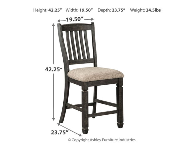 Tyler Creek - Black / Grayish Brown - Upholstered Barstool (Set of 2) - Image 4