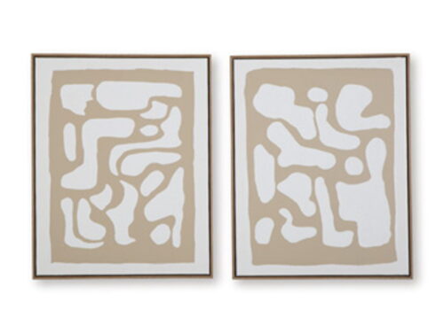 Waldett - Beige / White - Wall Art Set (Set of 2)