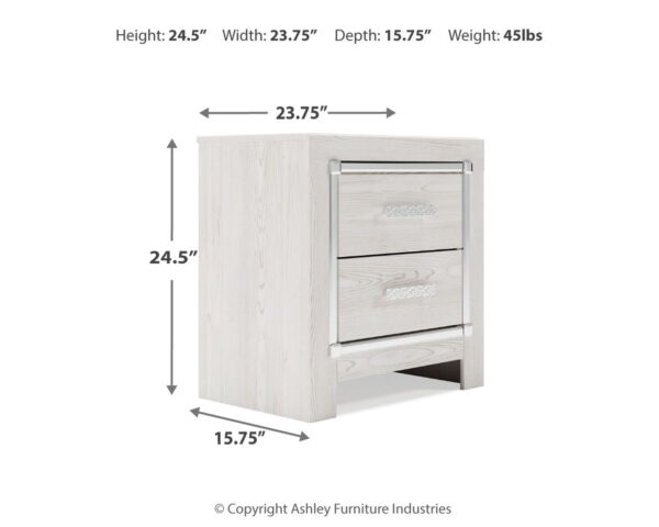 Altyra - White - Two Drawer Night Stand - Image 3