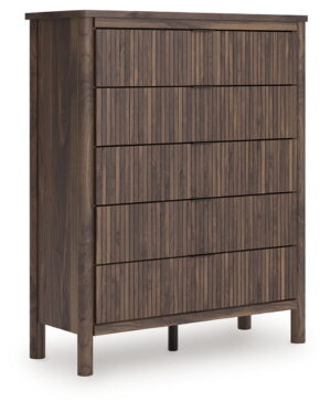 Pamytta - Brown - Five Drawer Wide Chest