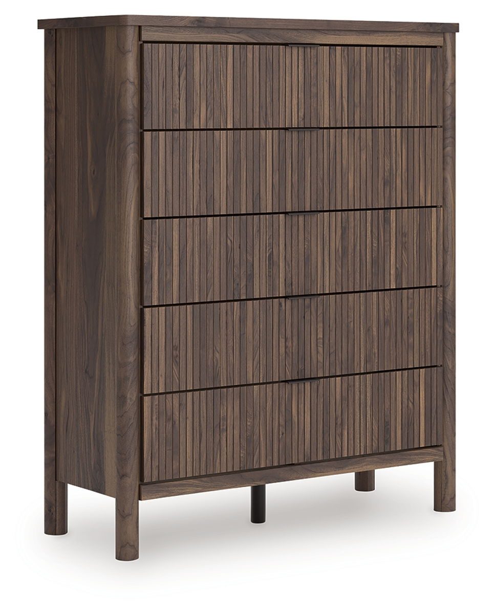 Pamytta - Brown - Five Drawer Wide Chest