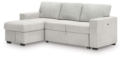 Wohlen - Alloy - 2-Piece Sectional With Pop Up Sleeper And LAF Corner Chaise