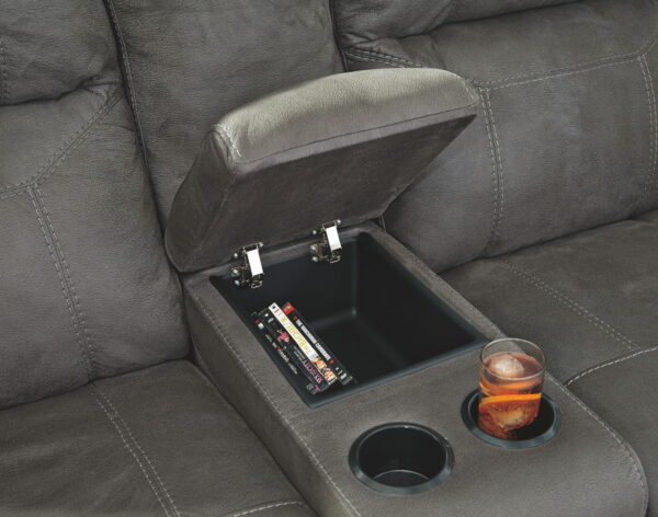 Austere - Gray - DBL Rec Loveseat w/Console - Image 4
