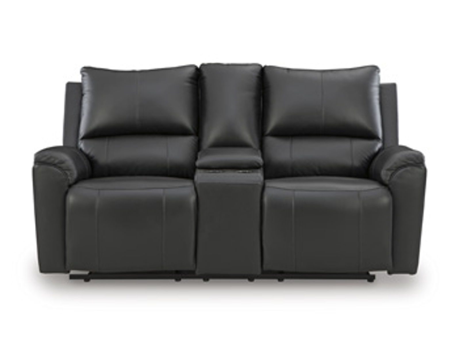 Glossmore - Black - Reclining Loveseat With Console