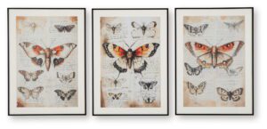 Jossletts - Orange / Black / Ivory - Wall Art Set (Set of 3)