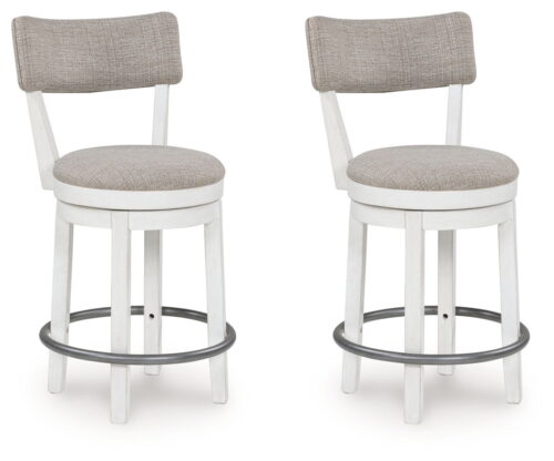Robbinsdale - Antique White - Upholstered Swivel Barstool (Set of 2)