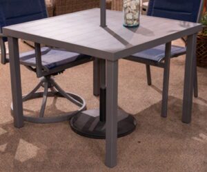 Rocky Creek - Gray - Square Dining Table With Umbrella Option