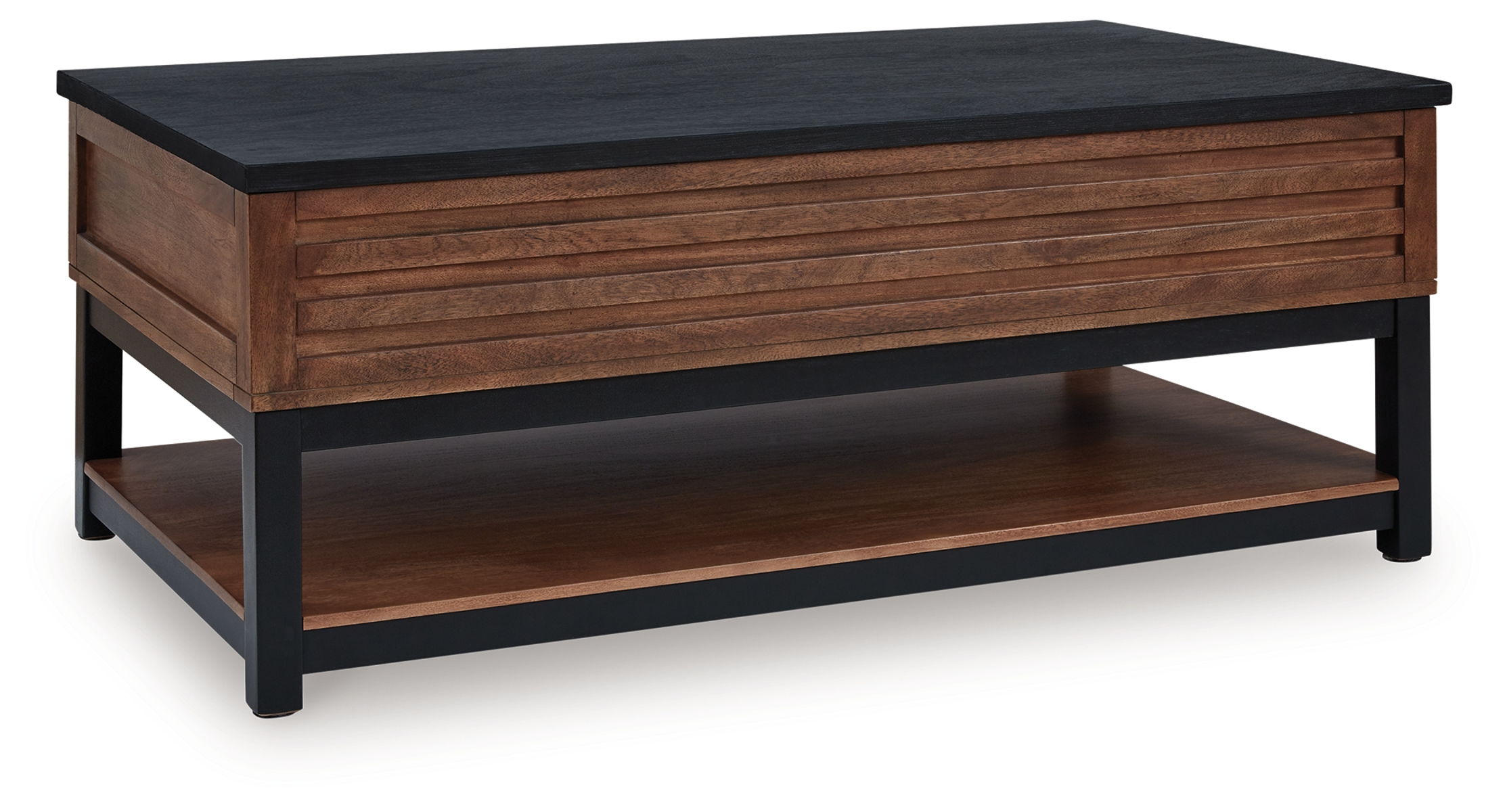 Kallari - Warm Brown / Black - Lift Top Cocktail Table