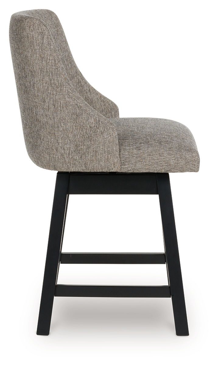 Neymorton - Dark Grayish Brown - Upholstered Swivel Barstool (Set of 2) - Image 2