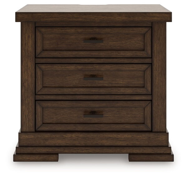 Taffenbrook - Medium Brown - Three Drawer Night Stand - Image 2