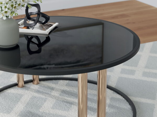 Hannerly - Black / Gold Finish - Occasional Table Set (Set of 3) - Image 2