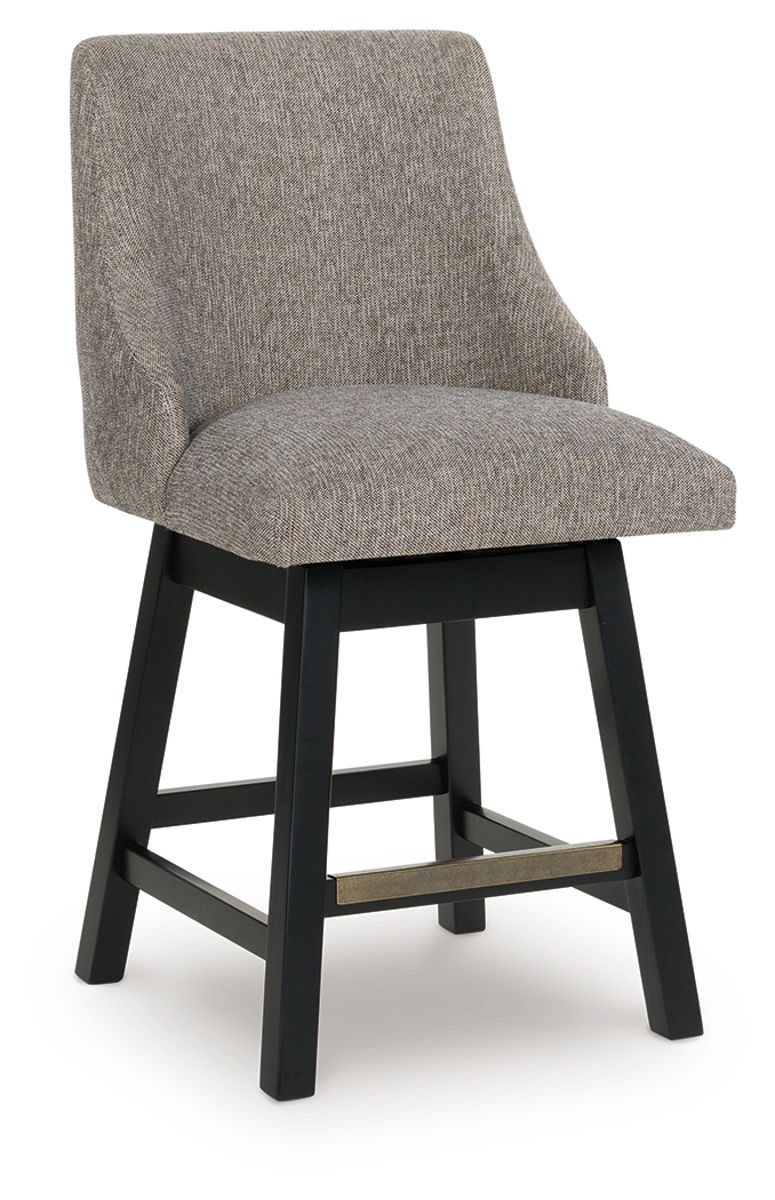 Neymorton - Dark Grayish Brown - Upholstered Swivel Barstool (Set of 2) - Image 3