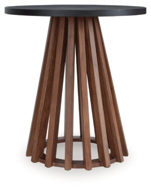 Kallari - Warm Brown / Black - Round End Table