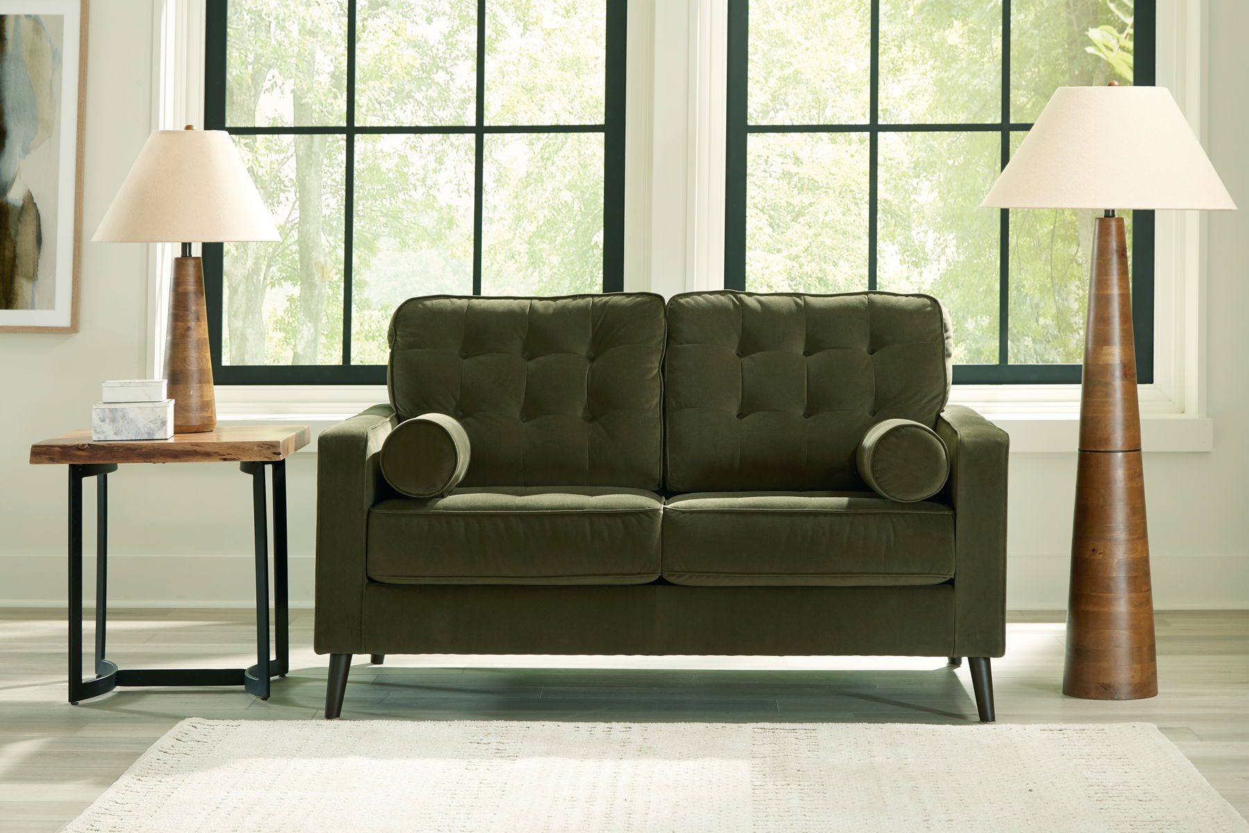 Reveon Lakes - Olive - Loveseat - Image 3