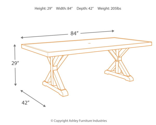 Beachcroft - Rect Dining Table W/Umb Opt - Image 4