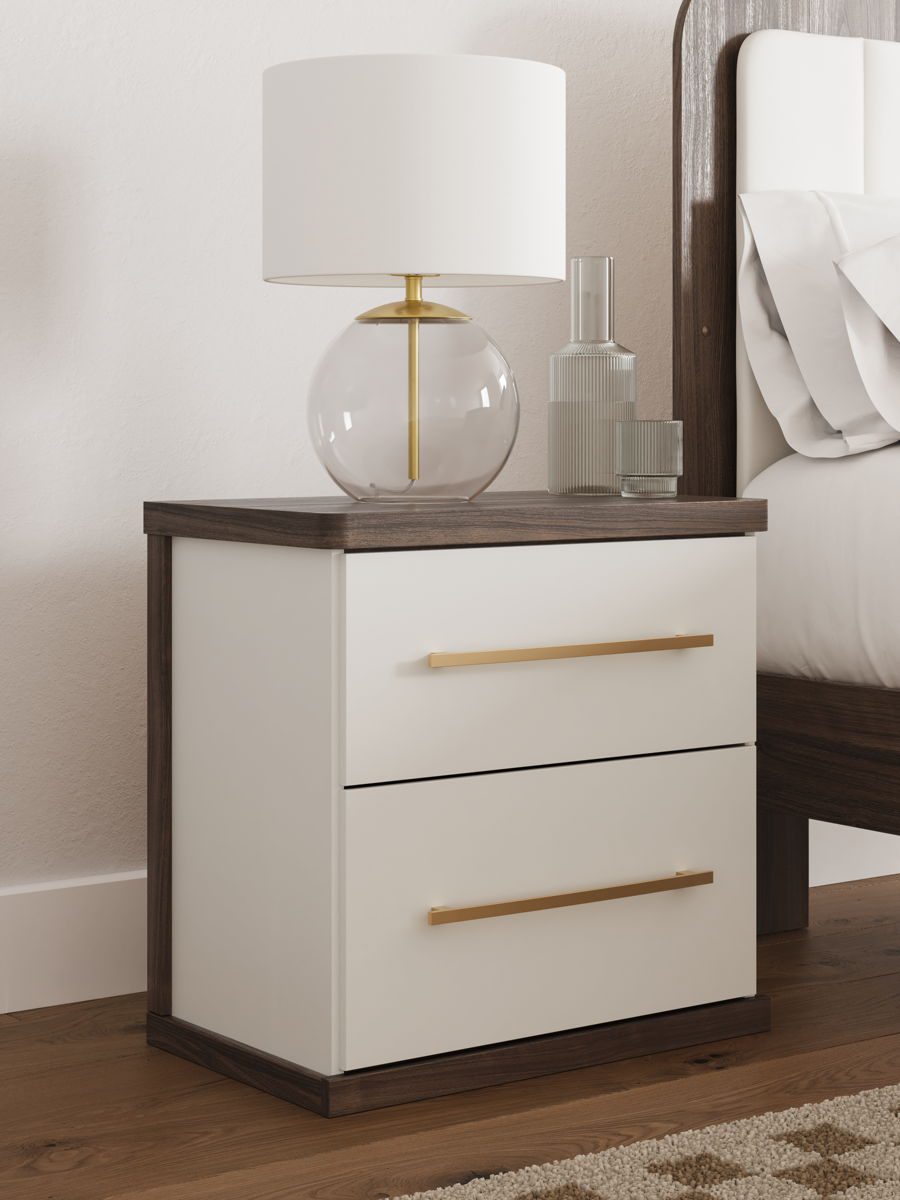 Kendanport - Brown / White - Two Drawer Night Stand - Image 3
