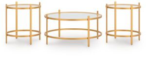 Pearlox - Gold - Occasional Table Set (Set of 3)